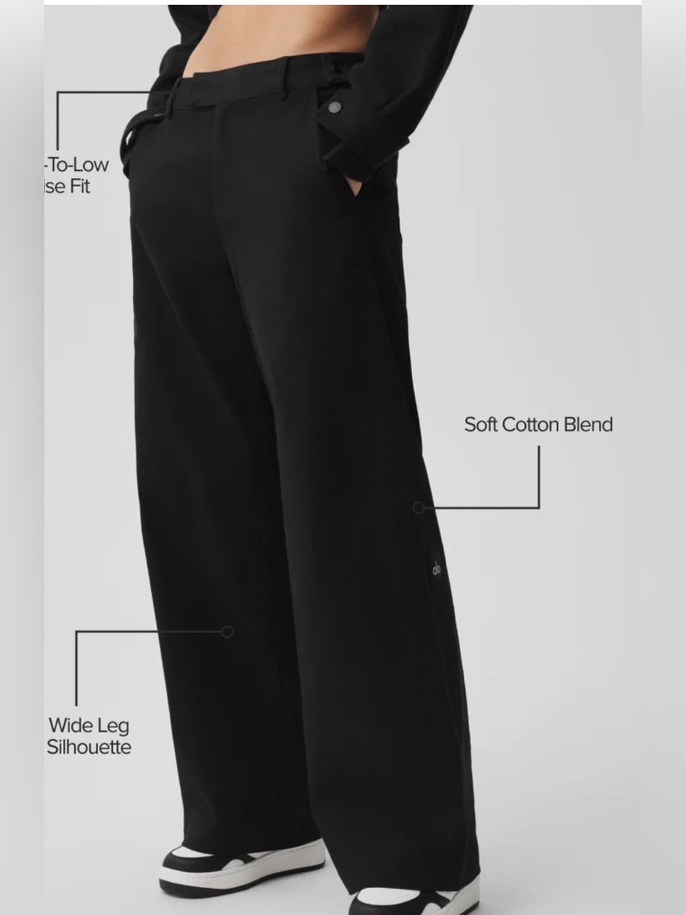 NWT ALO Yoga High Road Straight Leg Pant size Small in Black $158 retail